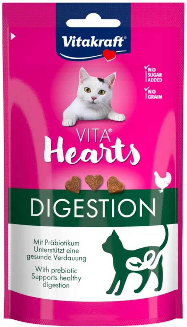 Vitakraft Snack Gatto Vita Hearts Digestion con Pollo 40G
