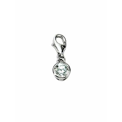 Charm-Einhänger ADELIA´S "925 Silber Charms Anhänger Zarge mit Zirkonia", silber, Charms, Damen, Silber 925 (Sterlingsilber), 925 Sterling Silber mit Zirkonia Silberschmuck für Damen