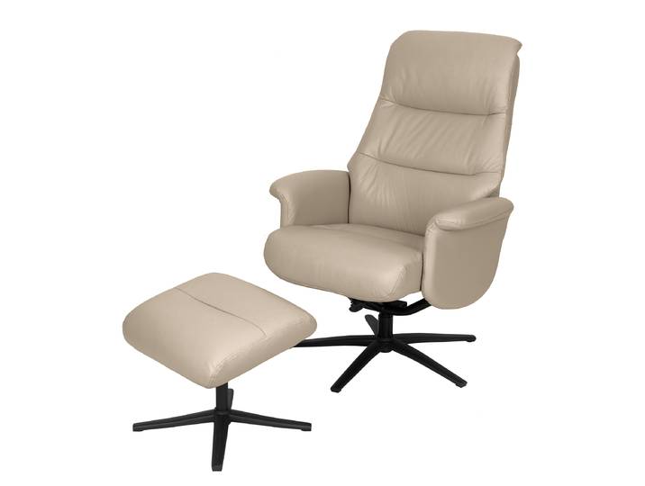 Relaxsessel Beige Echtleder Basia 76 x 106 x 79cm