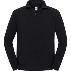 Fruit of the Loom Iconic Premium Zip Neck Sweat Unisex Pullover mit CiCLO® Technologie, nachhaltig, schwarz, 4XL