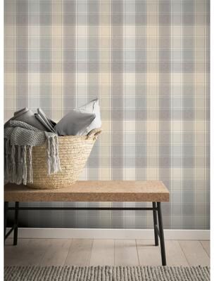 Arthouse Geraldine Grey Plaid Wallpaper
