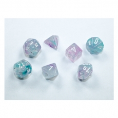 Chessex Würfel - MINI Nebula Wisteria/white LUMINARY (7-Mini-Würfelset) - leuchtet im Dunkeln 292754