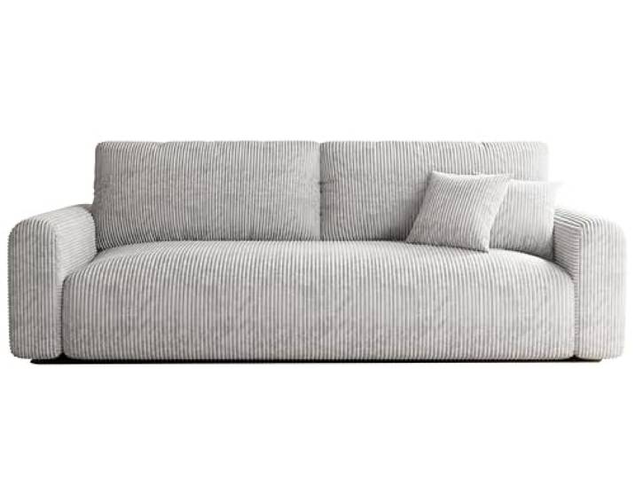 IDOHOME Schlafsofa 3 Sitzer mit Bettkasten 244 x 98 cm Hellgrau 244 x 98 cm, Bequem sitzen, Schlaffunktion, Wohnzimmer und Gäste, Integrierter Bettkasten