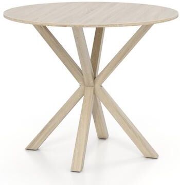 Costway 36 Inch Wood Dining Table with Intersecting Pedestal Base for 2-4 People-Gray