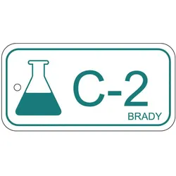 Brady, Sicherheitskennzeichnung, B-7527, Polypropylen Schild, Energy Source Tag - Chemical/Chemikalien, 75 x 38mm, Türkis auf
