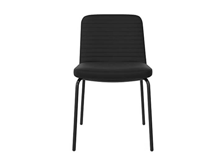 Corey 2er Set Esszimmerstühle aus Kunstleder Schwarz