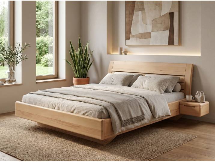 Bett Kernbuche „Belinda“ 100 x 210 cm Massivholz Buche