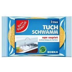 Gut & Günstig 3er-Pack Tuchschwamm »super saugstark« gelb
