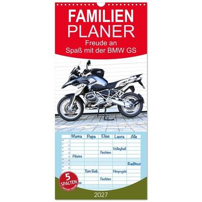 Familienplaner 2027 - Freude an - Spaß mit der BMW GS mit 5 Spalten (Wandkalender, 21 x 45 cm) CALVENDO