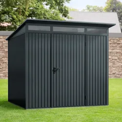 Hörmann Ecostar Metall-Gerätehaus Trend mit Pultdach Typ 2, 248 x 283 cm,anthrazitgrau,5,7 m2