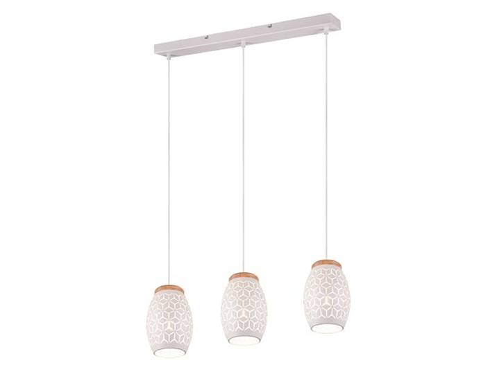 Reality Suspension Bidar R31573031\, métal blanc mat\, bois naturel\, sans 1x E27