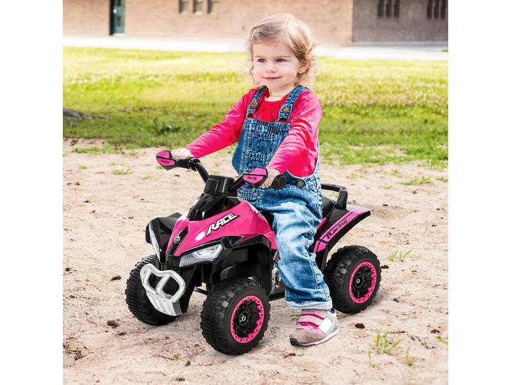 HOMCOM Quad Enfant 67x38x44cm Effets Lumineux Rose Noir