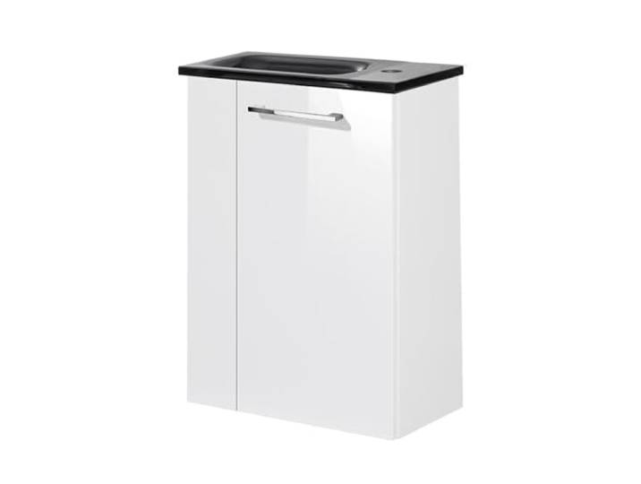 FACKELMANN SBC SCENO Gäste WC Set 2-teilig 45 cm, Weiß, rechts, Glas Anthrazit