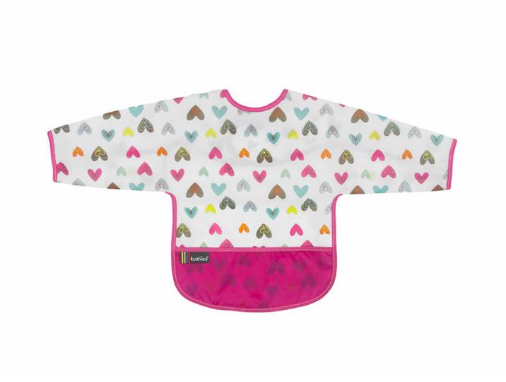 Kushies CleanBib Lätzchen mit Ärmeln 12-24 Monate Herzen