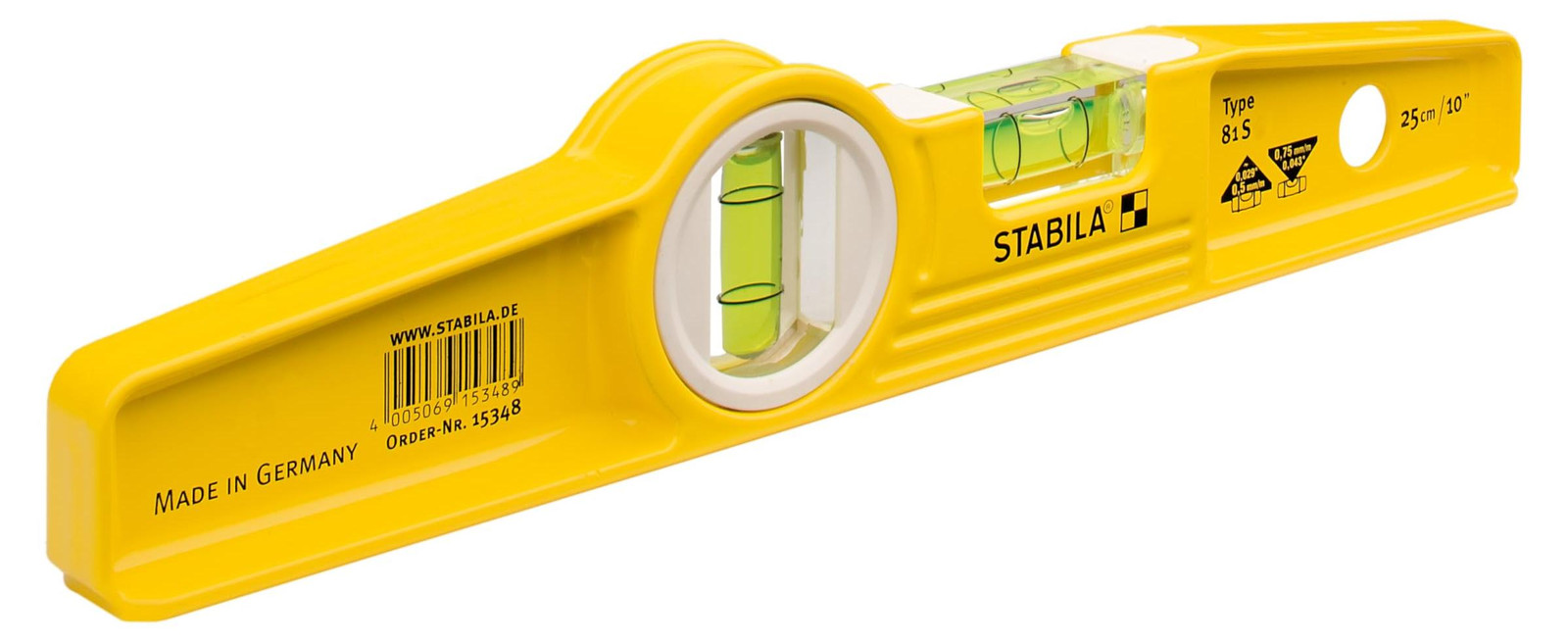 STABILA 2500 Type 81 S Torpedo Wasserwaage, Aluminium, 25,0 cm