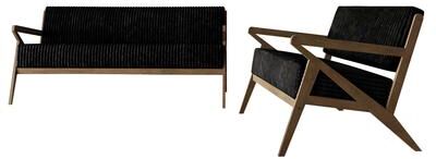 CraftPorch Chic Modern Velvet 2-Piece Upholstered Living Room Set