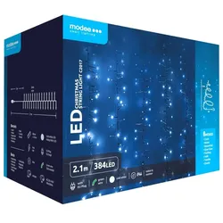 Modee | Weihnachtsbeleuchtung LED-Lichterkette | 2,1m | 384 Lichter mit 8 Lichtmodi |IP44 | Kaltweißes Licht