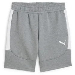 PUMA teamEvostripe Shorts Herren 33 - medium gray heather/puma silver/puma white XL