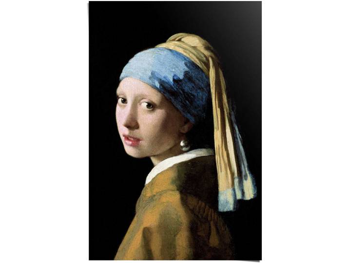 Poster REINDERS Poster Das Mädchen mit dem Perlenohrgehänge Jan Vermeer , braun (farbe bild(er): braun), B:61cm H:91,5cm, Papier, Bilder, Poster
