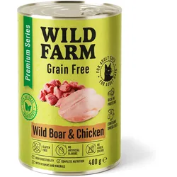 WILD FARM Premium getreidefreies Wildschwein und Huhn 400g - getreidefreies Katzenfutter