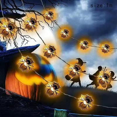 Uplift Treasures Halloween LED Pumpkin Skull String Lights 1m Spider