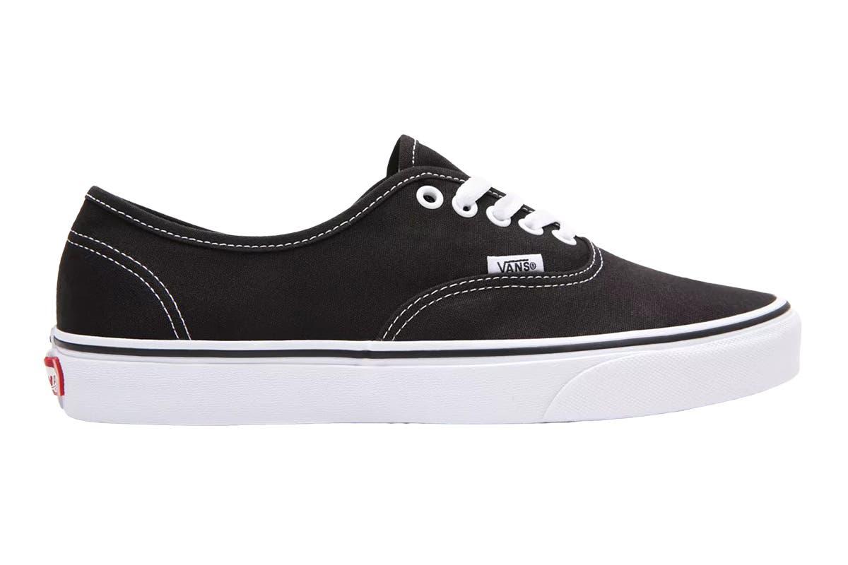 Herren Damen Vans Authentic Canvas Sneaker - (Schwarz / Weiß)