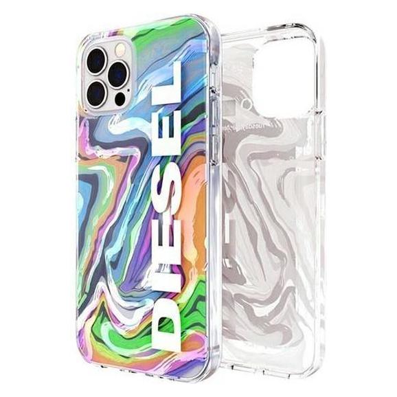 Diesel Clear Case Digital Holographic AOP iPhone 12/12 Pro holograficzny-biały/holographic-white 443 (Apple iPhone 12) (brak)