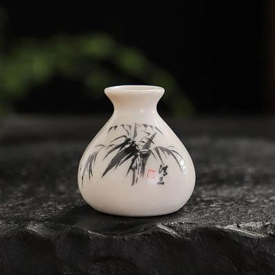Inspired Living Chinese Style Ceramic Toothpick Holder And Cotton Swab Jar Mini Retro Vase style2 a 4.4x4.6cm