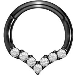 Titan Segmentring Clicker SPITZ + EINGEFASSTE KRISTALLE