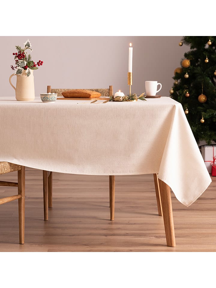 mint Deco Tischdecke "Christmas Evolet" in Beige - 155x100 cm