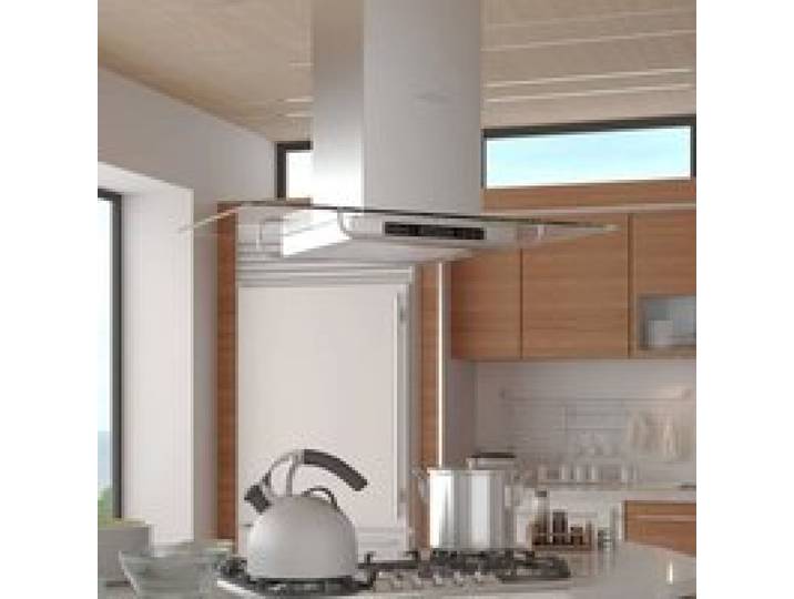 XIXI Hotte avec affichage LCD Hottes aspirantes Argent en Acier inoxydable et verre