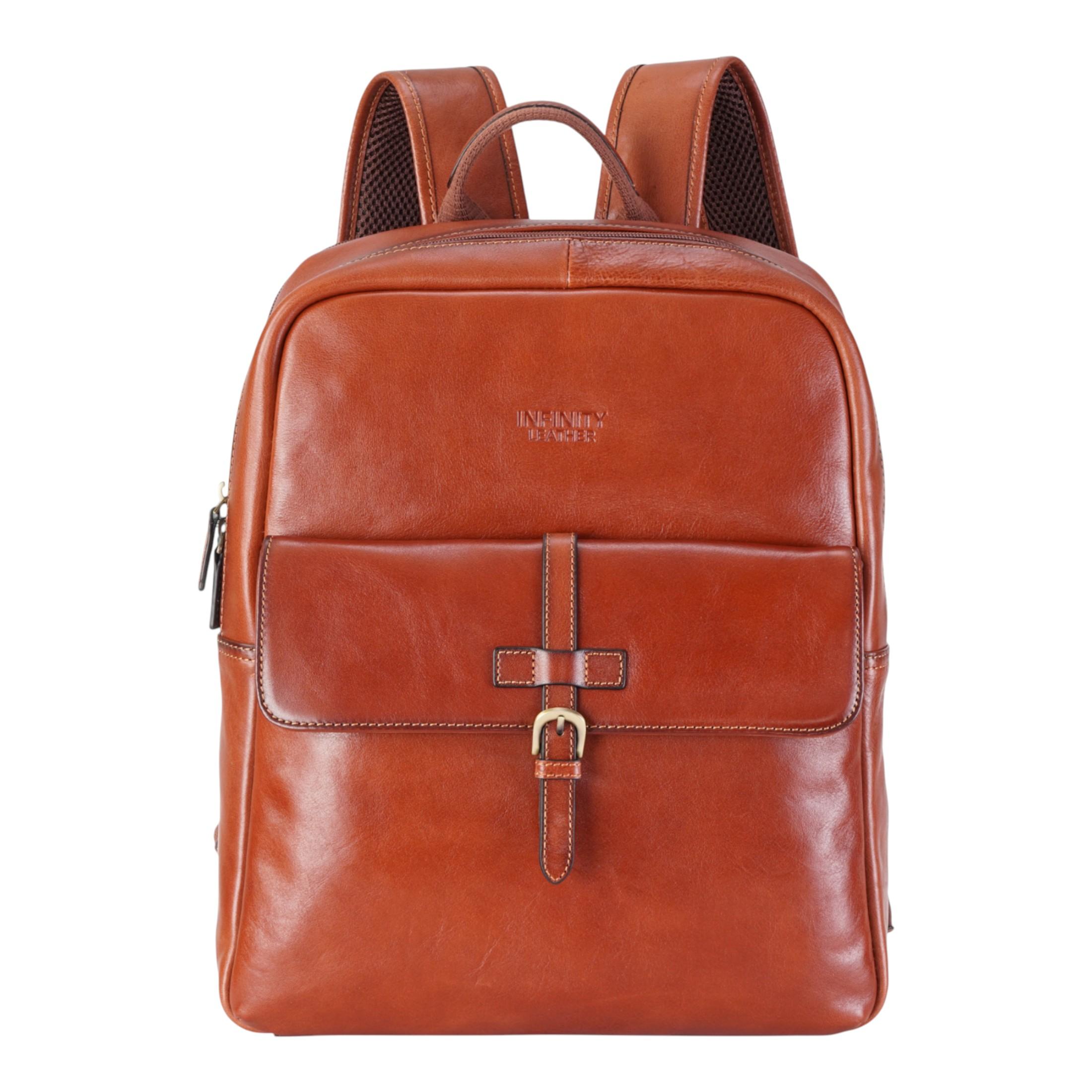 Echte leren vintage laptoprugzak en reistas - Cove
