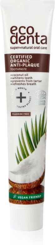 Ecodenta Certified Organic Anti-plaque dentifrice anti-plaque dentaire pour des gencives saines à l'huile de coco 75 ml