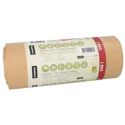 10 Müllsäcke aus 100% PCW `Waste-To-Waste` 240 l 126,5 cm x 103 cm braun
