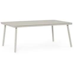 Couchtisch Spike aus Aluminium, modern und rechteckig, Farbe Agate Beige, pflegeleichte Oberfläche