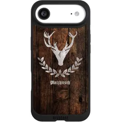 Nivocase Handyhülle für Apple iPhone Air Hülle NIVOpure Case Schwarz Hirsch Holz Holzoptik (Apple iPhone Air), Smartphone Hülle, Schwarz