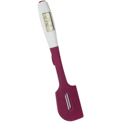 Metaltex Silikonteigschaber mit Digitalthermometer, Backutensilien, Weiss, Rot