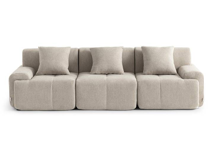 MILYSOFA SOFAMOUS 3-Sitzer-Modulsofa, geradlinig, aus sandbeigem Chenille-Stoff