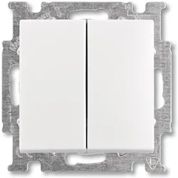ABB, Verteilerschrank Zubehör, basic55 Doppelter Korrespondenzschalter, mattweiss, 10A, 1 Modul, Lieferung inklusive Schlüssel