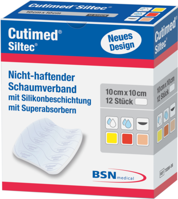 BSN medical GmbH CUTIMED Siltec Schaumverb.10x10 cm nicht haftend 12 St 07337984