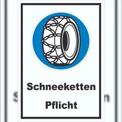 HB-Druck Schneekettenpflicht Schild A2 (420x594mm)