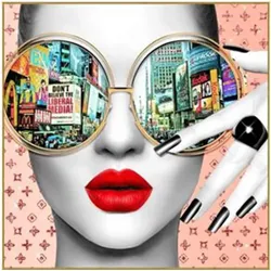 Bild mit Rahmen KARE DESIGN "Gerahmtes Bild Times Square View 80x80cm", bunt (farbe bild(er): mehrfarbig), B:80cm H:80cm T:3,6cm, Bilder