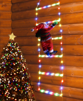 Youfap Market Christmas Decoration LED Santa Claus Climbing Ladder Light, Flashing Modes For Xmas Tree, Best Home Wall Window Decor s Color