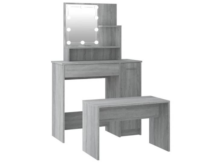 KEENSO Ensemble de coiffeuse avec LED Sonoma gris Bois d'ingénierie AB3114121 111607