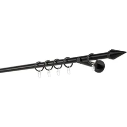 20mm,1-läufig,Rohr,Wandträger 12cm,Endstück point Farbe: Schwarz, Größe: 140cm