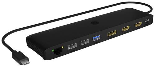 ICY BOX USB-C Dockingstation IB-DK2116-C Passend für Marke Dockingstations: Universal inkl. Ladefunktion, integrierter Kartenleser, USB-C Power