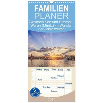 Familienplaner 2027 - Zwischen See und Himmel - Waren (Müritz) im Wandel der Jahreszeiten mit 5 Spalten (Wandkalender, 21 x 45 cm) CALVENDO