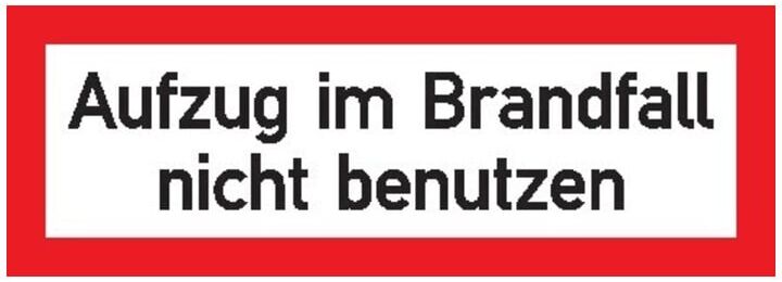 SafetyMarking Brandschutzschild Folie B148xH52 mm Aufzug im Brandfall n.b. langnachleuchtend ; wolk (38.2883)