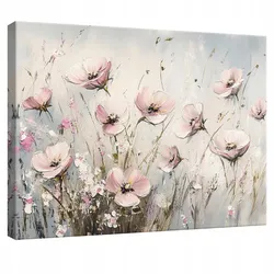 LEINWANDBILD Abstrakt Blumen Leinwand Bilder Wandbild Wohnzimmer 60x40
