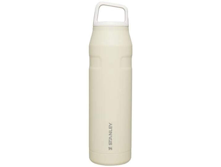 STANLEY IceFlow Wasserflasche mit Deckel und Tragegriff, 1,0 l, breiter Öffnungsdeckel, leicht und auslaufsicher, für Reisen und Sport, isolierter Edelstahl, BPA-frei, Creme-Glimmer